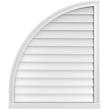 Ekena Millwork Quarter Round Top Left Surface Mount PVC Gable Vent w/ 2"W x 2"P Brickmould Sill Frame, 32"W x 38"H GVPQL32X3803SN
